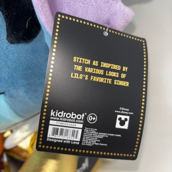 Disney STITCH ELVIS SHAKE Gold Suit Plush Lilo & Stitch Hug Me KidRobot - Picture 7 of 8